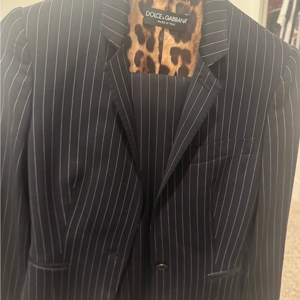 Dolce & Gabbana Black Pinstripe Blazer